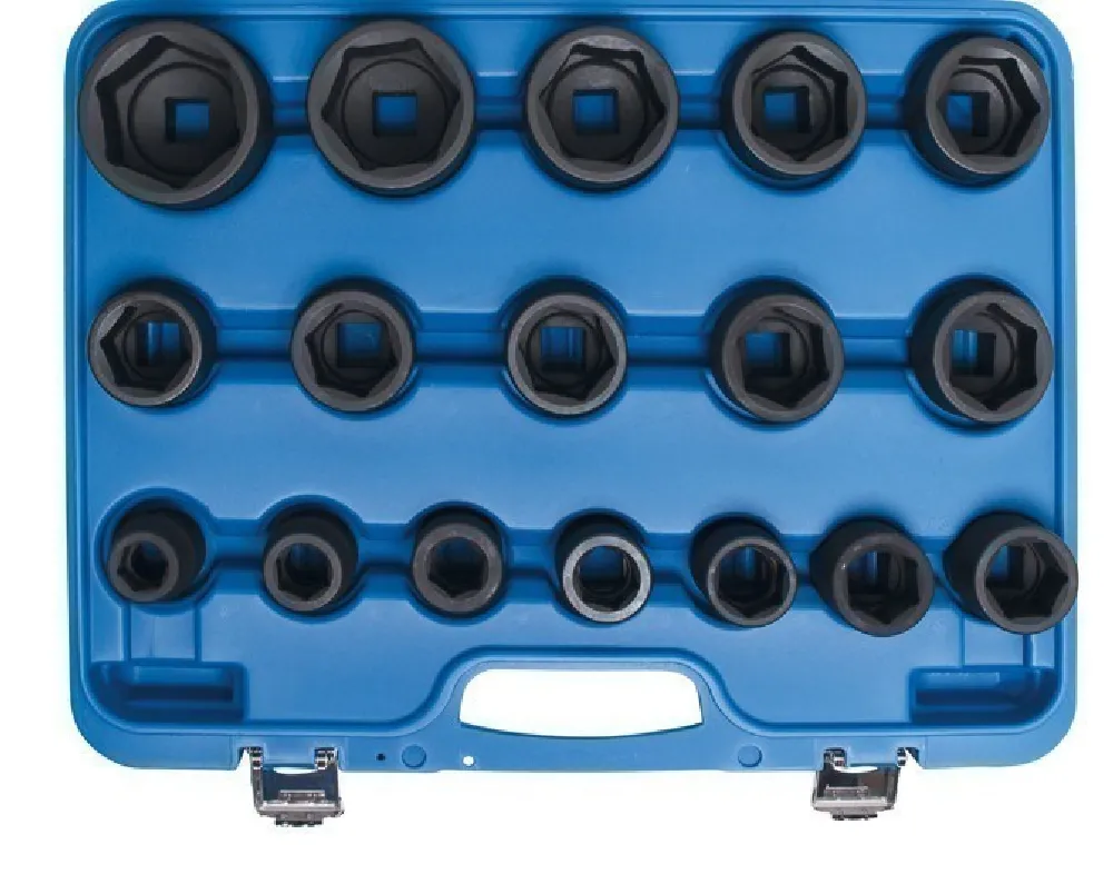 BGS Kraft-Steckschlüssel-Einsatz-Satz | 20 mm (3/4") | SW 19 - 55 mm | 17-tlg. – 5242