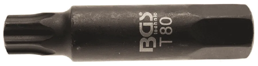 BGS Bit | Länge 100 mm | Antrieb Außensechskant 22 mm | T-Profil (für Torx) T80 – 5246-T80
