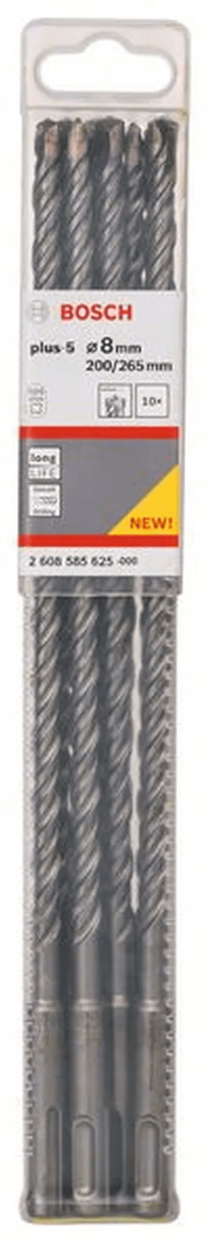 BOSCH Hammerbohrer SDS-plus-5 8 x 200 x 265 mm 10er-Pack 2608585625