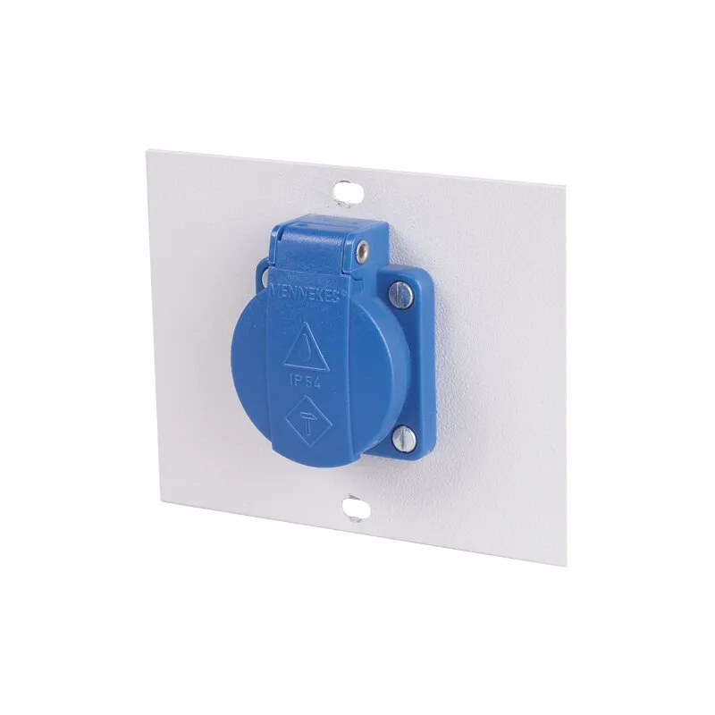 Abdeckblech inkl. Schuko-Steckdose für Energiekanal Maße in mm (BxH): 125 x 125