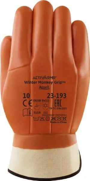 Ansell Kälteschutzhandschuh Winter Monkey Grip 23-193 Gr. 10