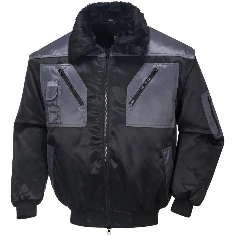 Pilotenjacke Achim schwarz-anthrazit,Gr. 3XL