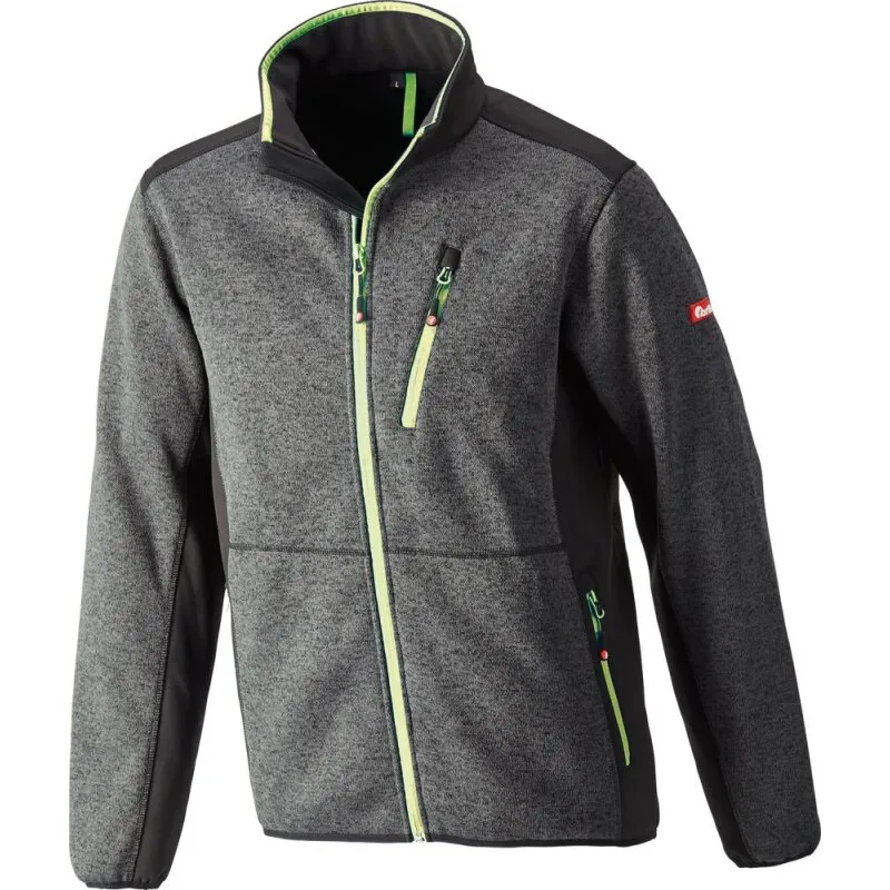 Strickjacke,Softshell,Gr. XL,dunkelgrau-limegreen,FORTIS