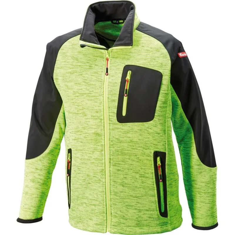 Strickjacke,Softshell,Gr. XL,limegreen/schwarz FORTIS